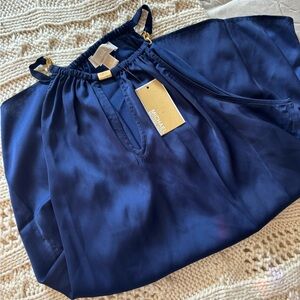 Michael Kors Navy Satin Top